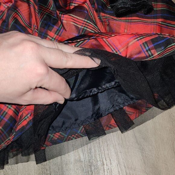 CAT & JACK Black with Red Plaid Holiday Dress - Picture 3 of 4